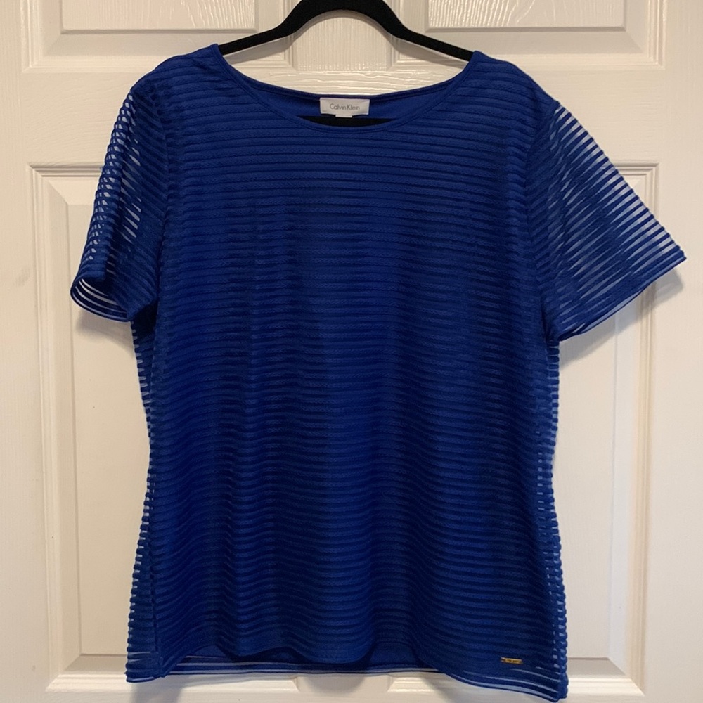 Calvin Klein blue short sleeved tunic top size XXL